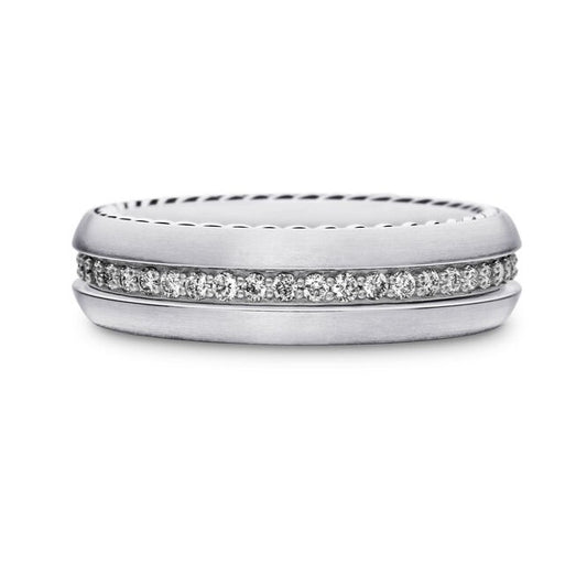 Streamline Collection Alternative Metal and Diamond Band