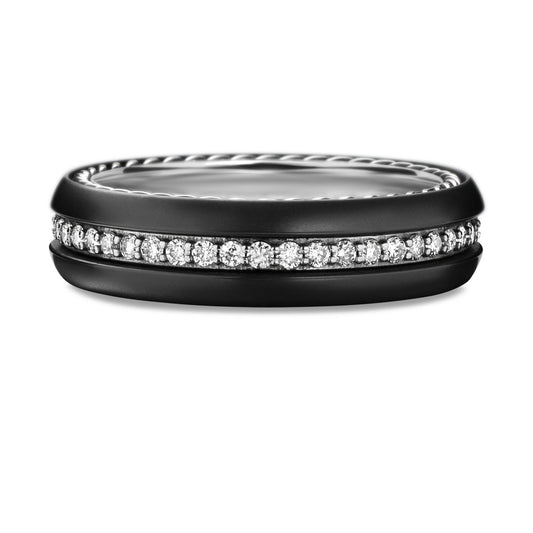Streamline Collection Alternative Metal and Diamond Band