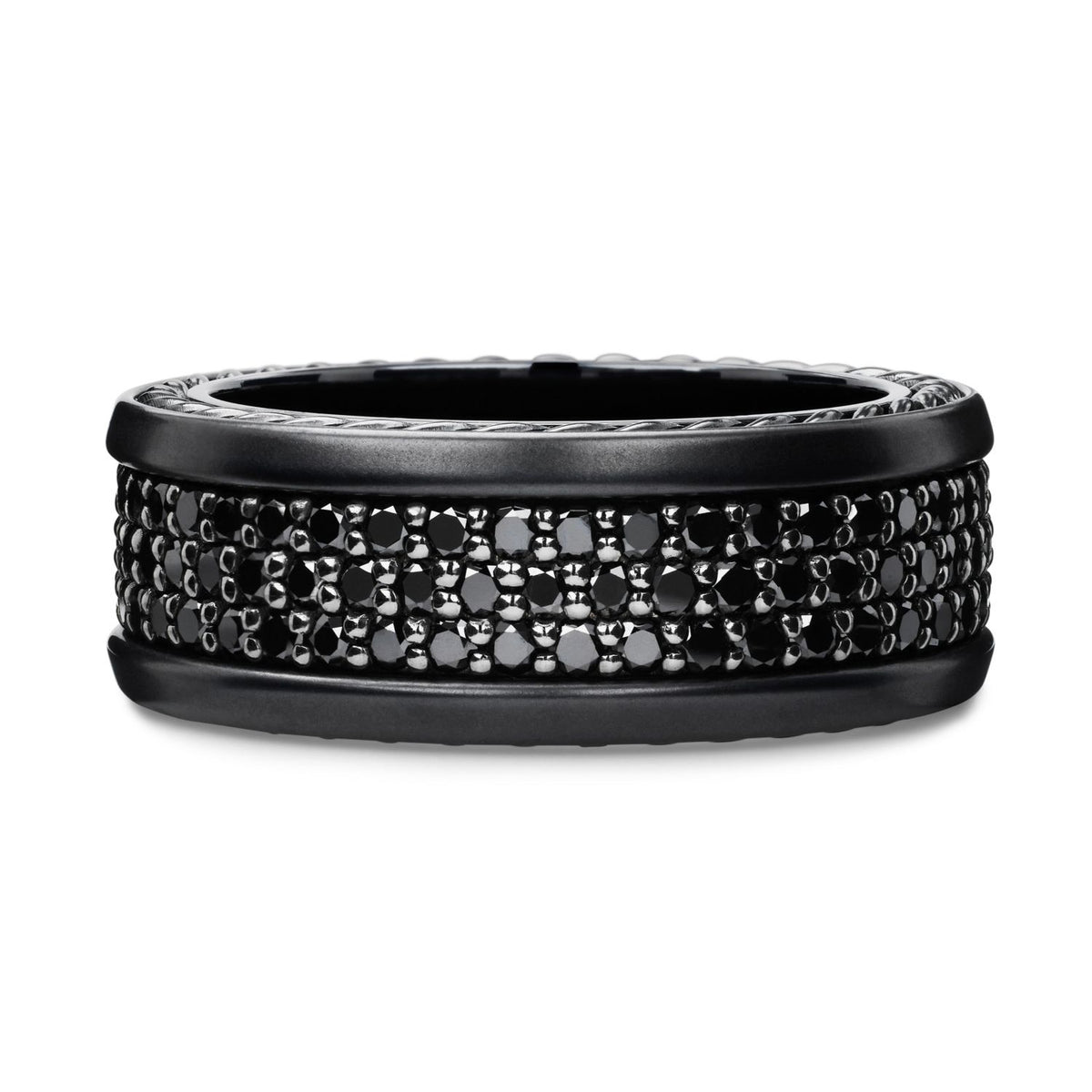 The Wedding Collection 3-Row Black Diamond Band