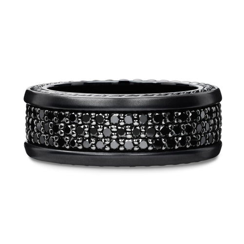 The Wedding Collection 3-Row Black Diamond Band