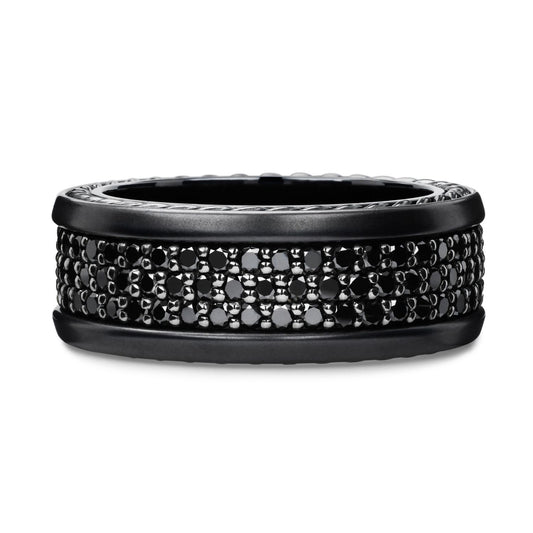 The Wedding Collection 3-Row Black Diamond Band