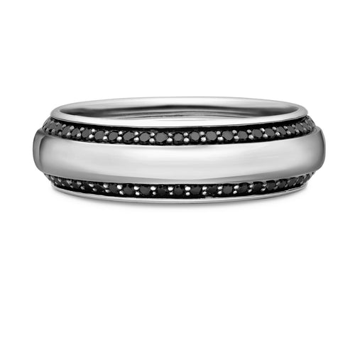 Wedding Band Collection 6 MM Black Diamond Band