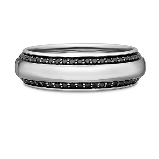 Wedding Band Collection 6 MM Black Diamond Band