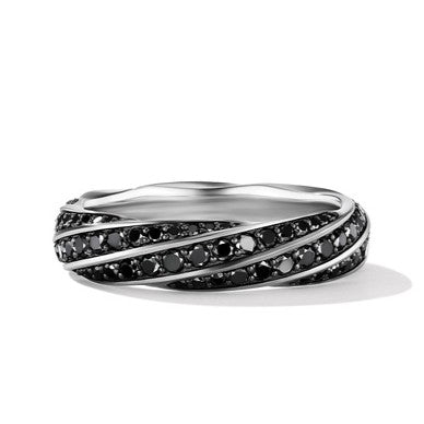 Cable Edge Collection 6 MM Black Diamond Band