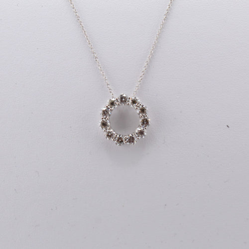 Diamond Circle Pendant Necklace
