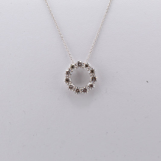 Diamond Circle Pendant Necklace