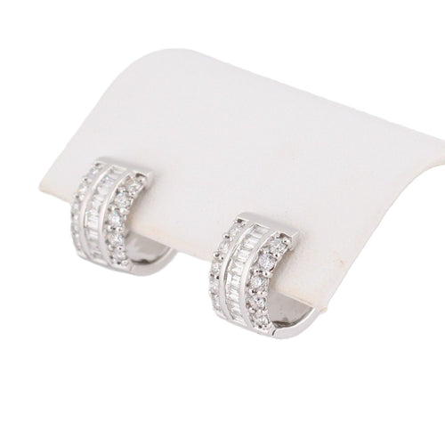 Diamond Huggie Hoop Earrings