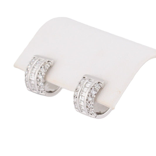 Diamond Huggie Hoop Earrings
