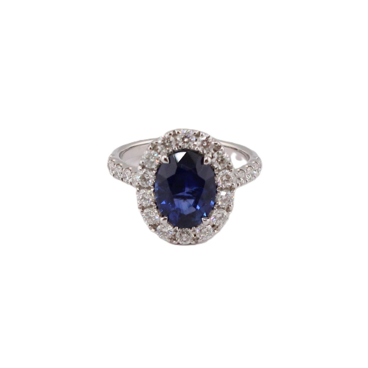 GIA Certified Blue Sapphire & Diamond Ring