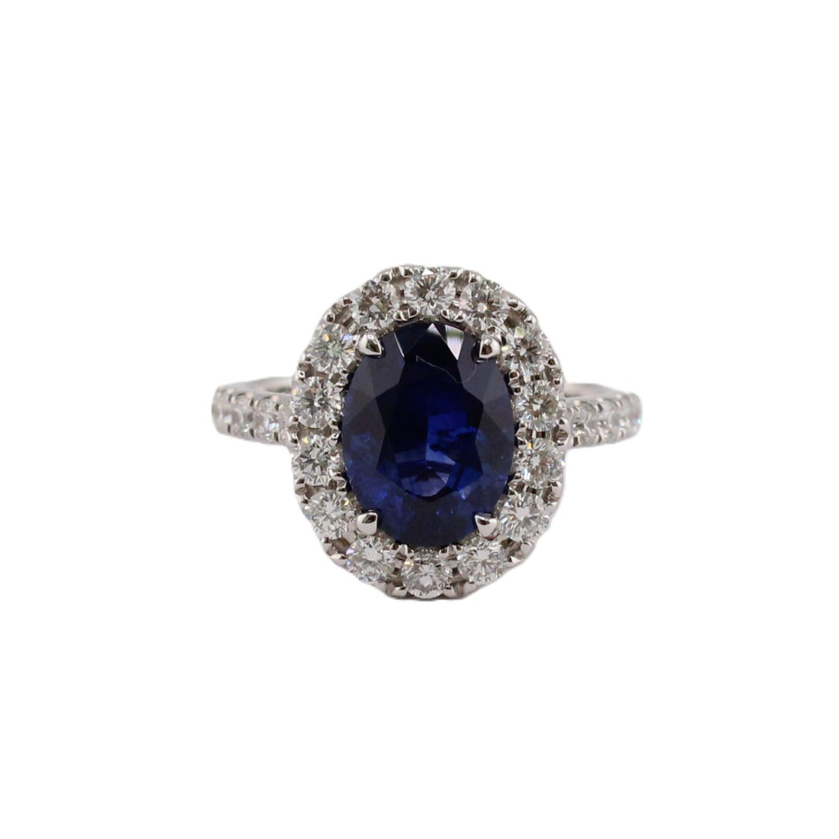 GIA Certified Blue Sapphire & Diamond Ring