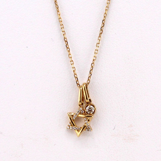 Star of David Diamond with Petite Charm Necklace