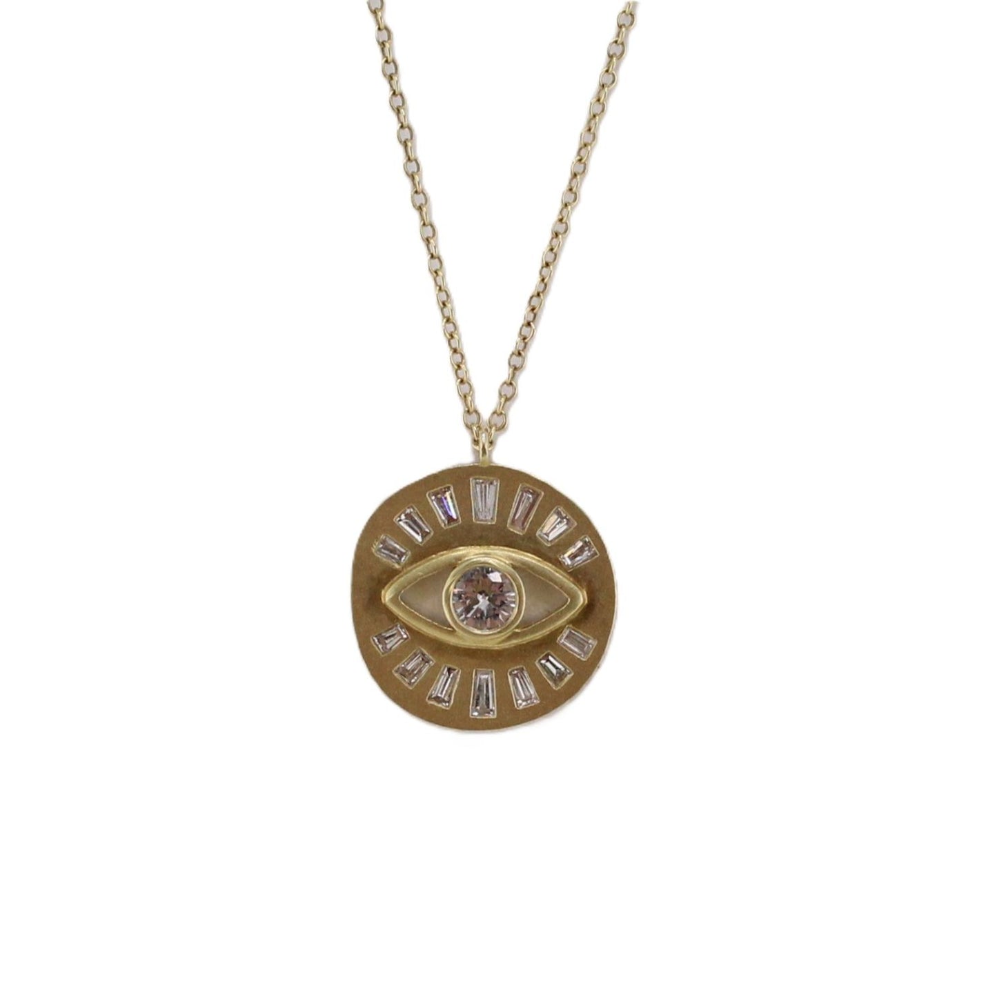 Diamond Evil Eye Pendant Chain Necklace