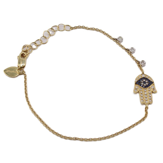 Yellow Hamsa and Evil Eye Bracelet