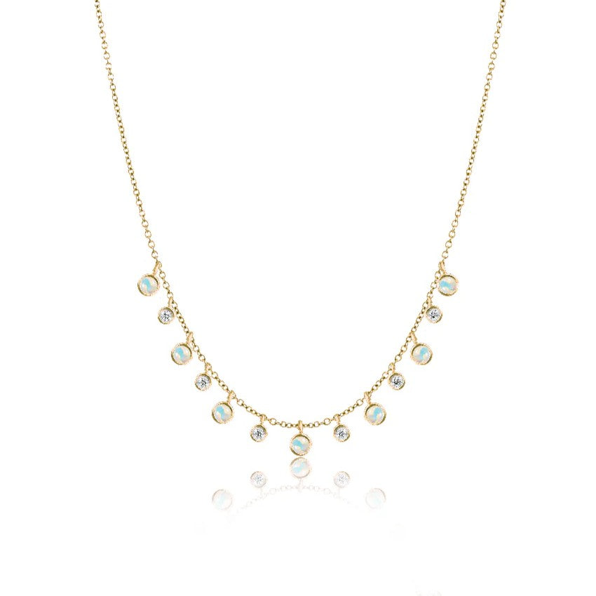 Yellow Gold Opal Layering Necklace