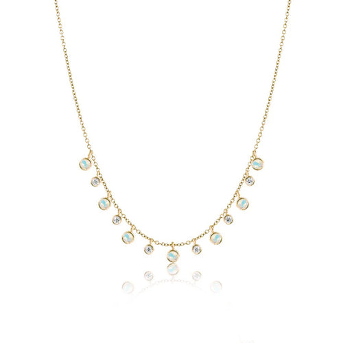 Yellow Gold Opal Layering Necklace