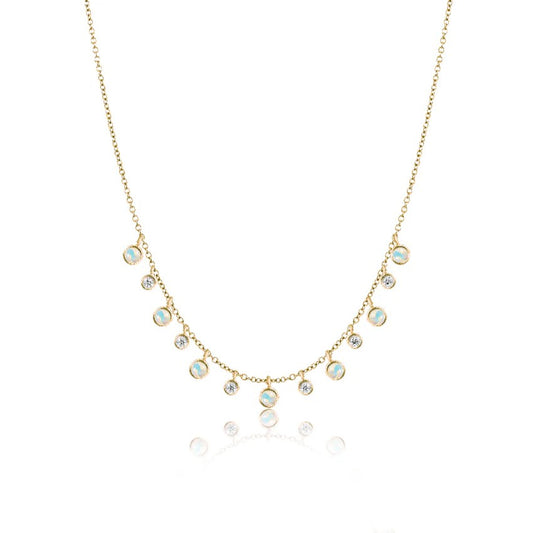 Yellow Gold Opal Layering Necklace