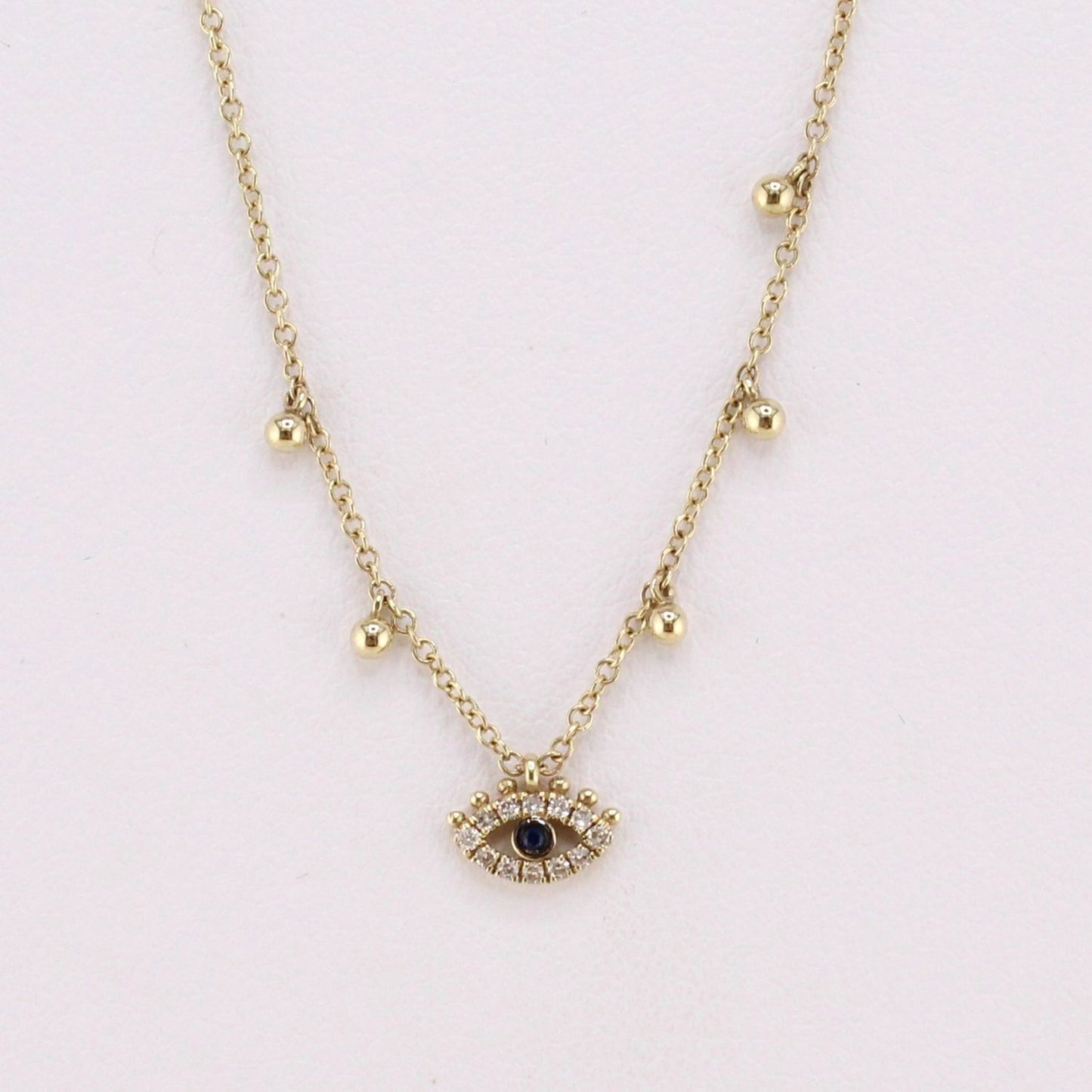 Yellow Gold Evil Eye Necklace