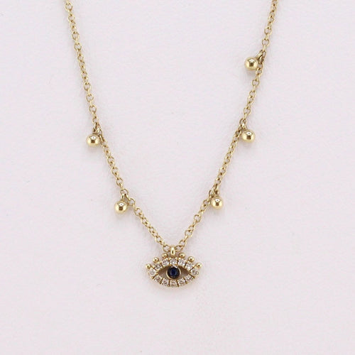 Yellow Gold Evil Eye Necklace