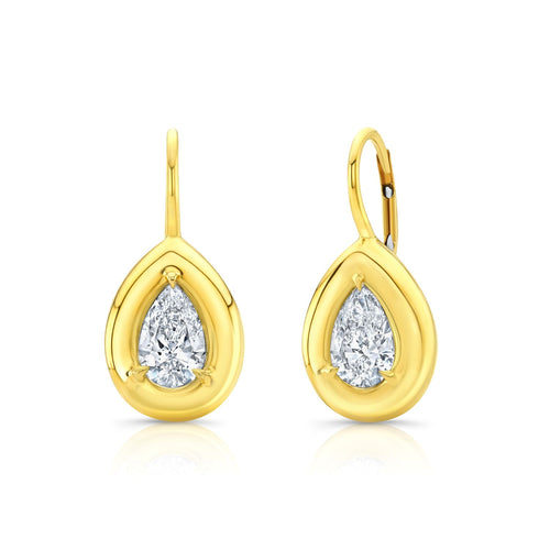 Pear Cut Diamond Donut Earrings