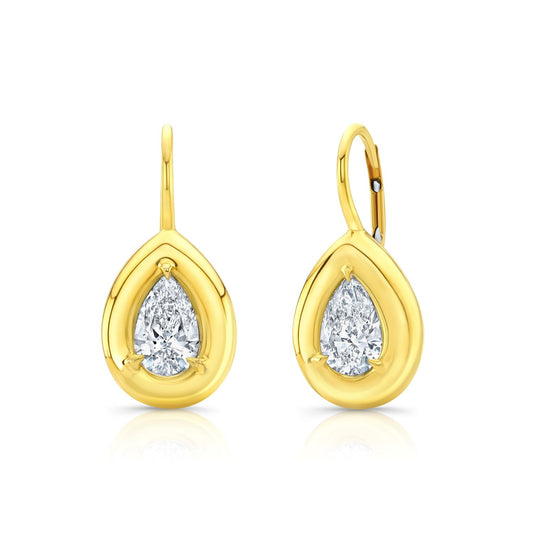 Pear Cut Diamond Donut Earrings