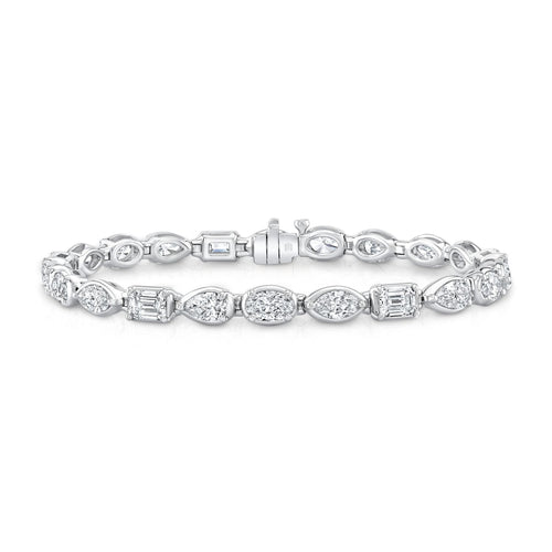 Mixed Cut Diamond Line Bracelet