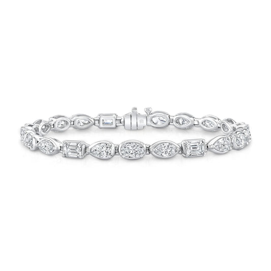 Mixed Cut Diamond Line Bracelet