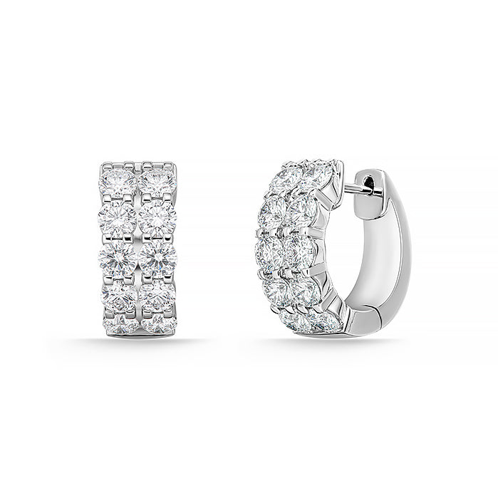 Petite Prong Collection Double Row Diamond Earrings