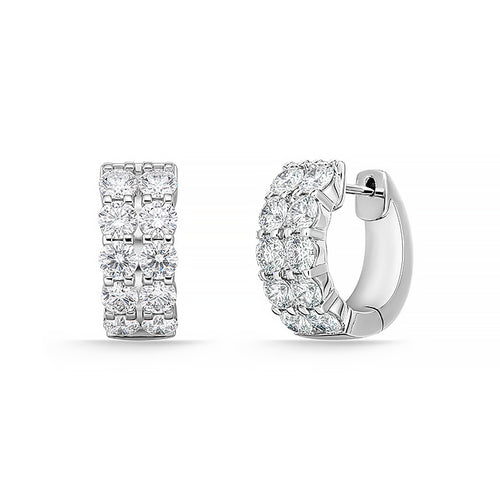 Petite Prong Collection Double Row Diamond Earrings