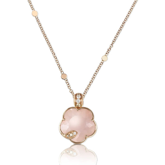 Petit Joli Collection Chalcedony and Moonstone Doublet Flower Pendant
