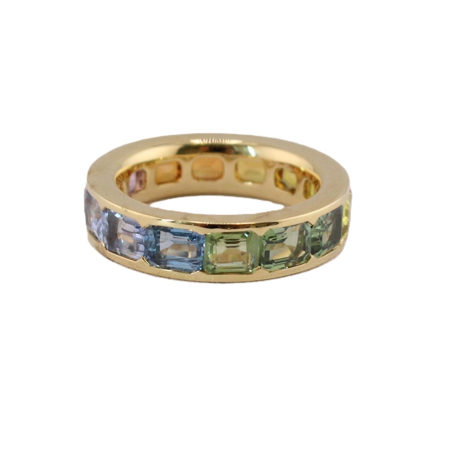 Rainbow Sapphire Eternity Band