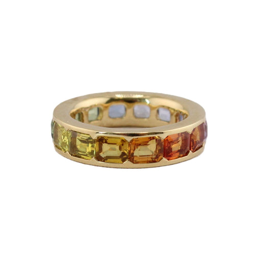 Rainbow Sapphire Eternity Band
