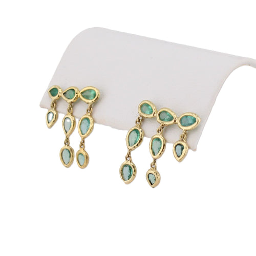 Emerald Fringe Earrings