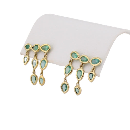 Emerald Fringe Earrings