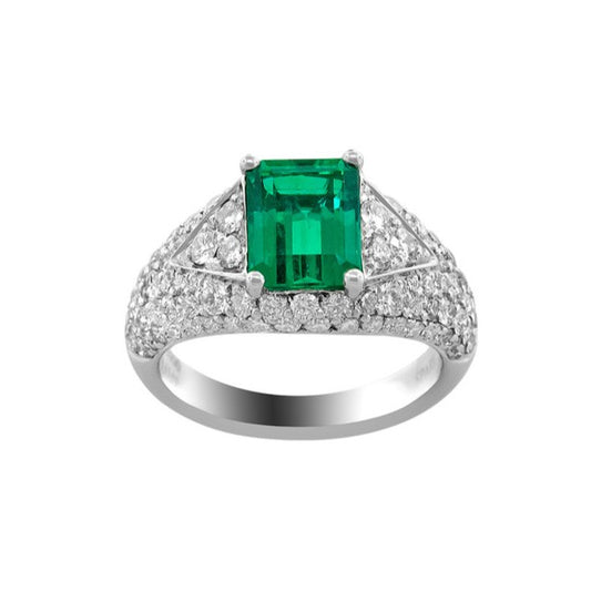 Certified Emerald & Diamond Ring