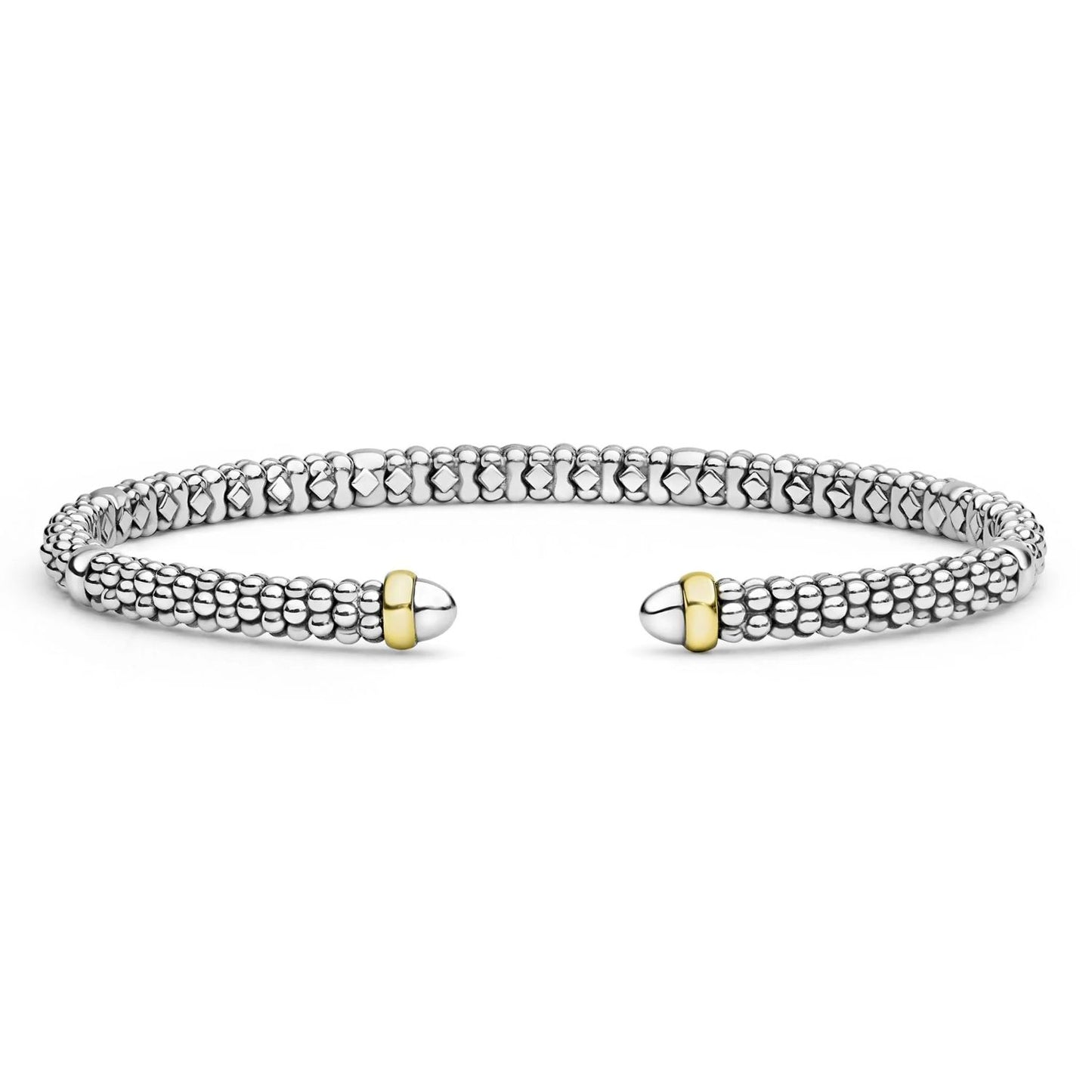 Signature Caviar Two-Tone Mini Versa Torque Bracelet