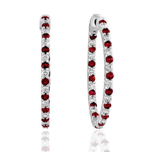 Ruby & Diamond Inside Outside Hoops