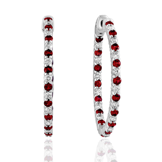 Ruby & Diamond Inside Outside Hoops