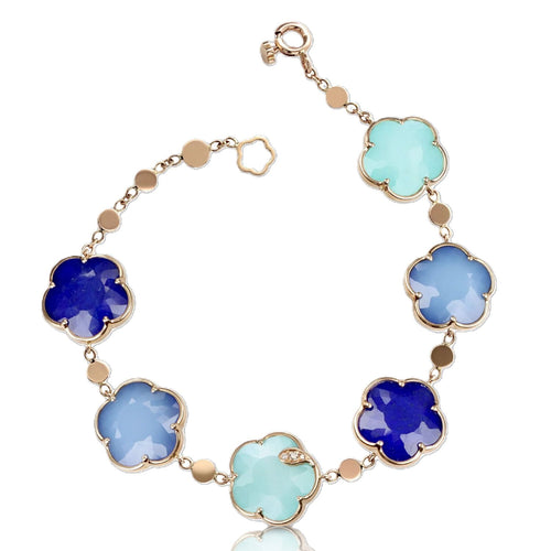 Petit Garden Blue Doublet FLower Bracelet