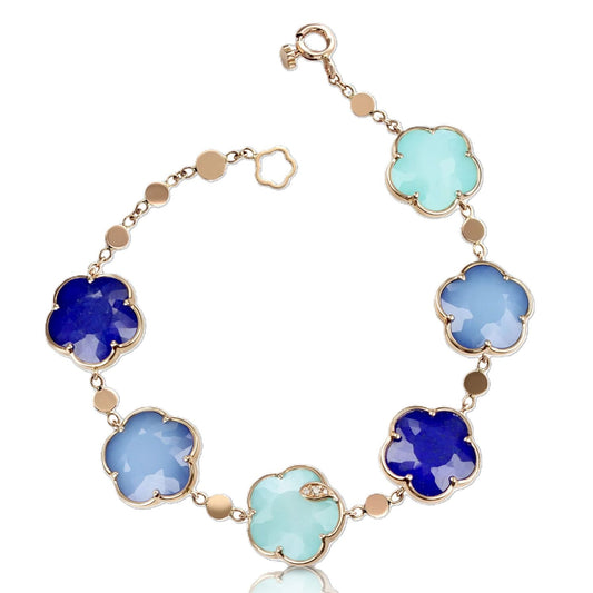 Petit Garden Blue Doublet FLower Bracelet