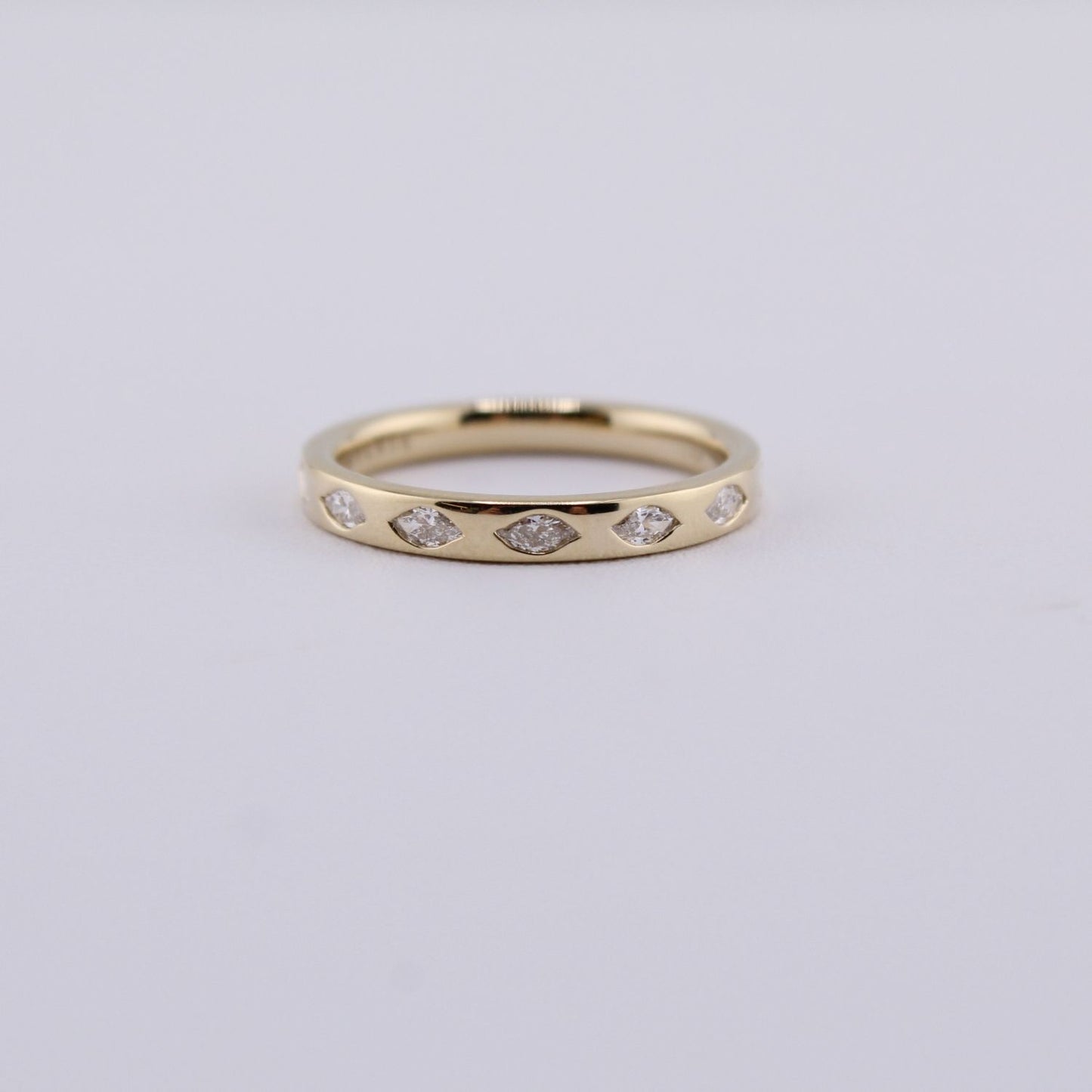 14K Yellow Gold Marquise Diamond Band