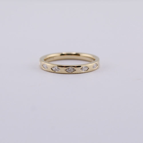 14K Yellow Gold Marquise Diamond Band