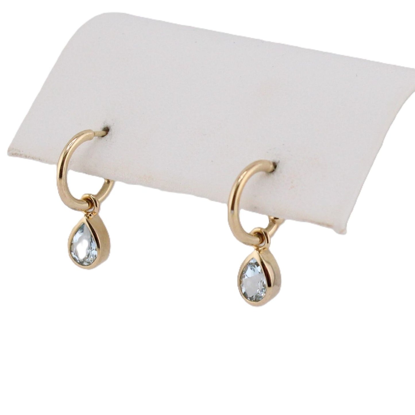 Aquamarine Drop Hoop Earrings