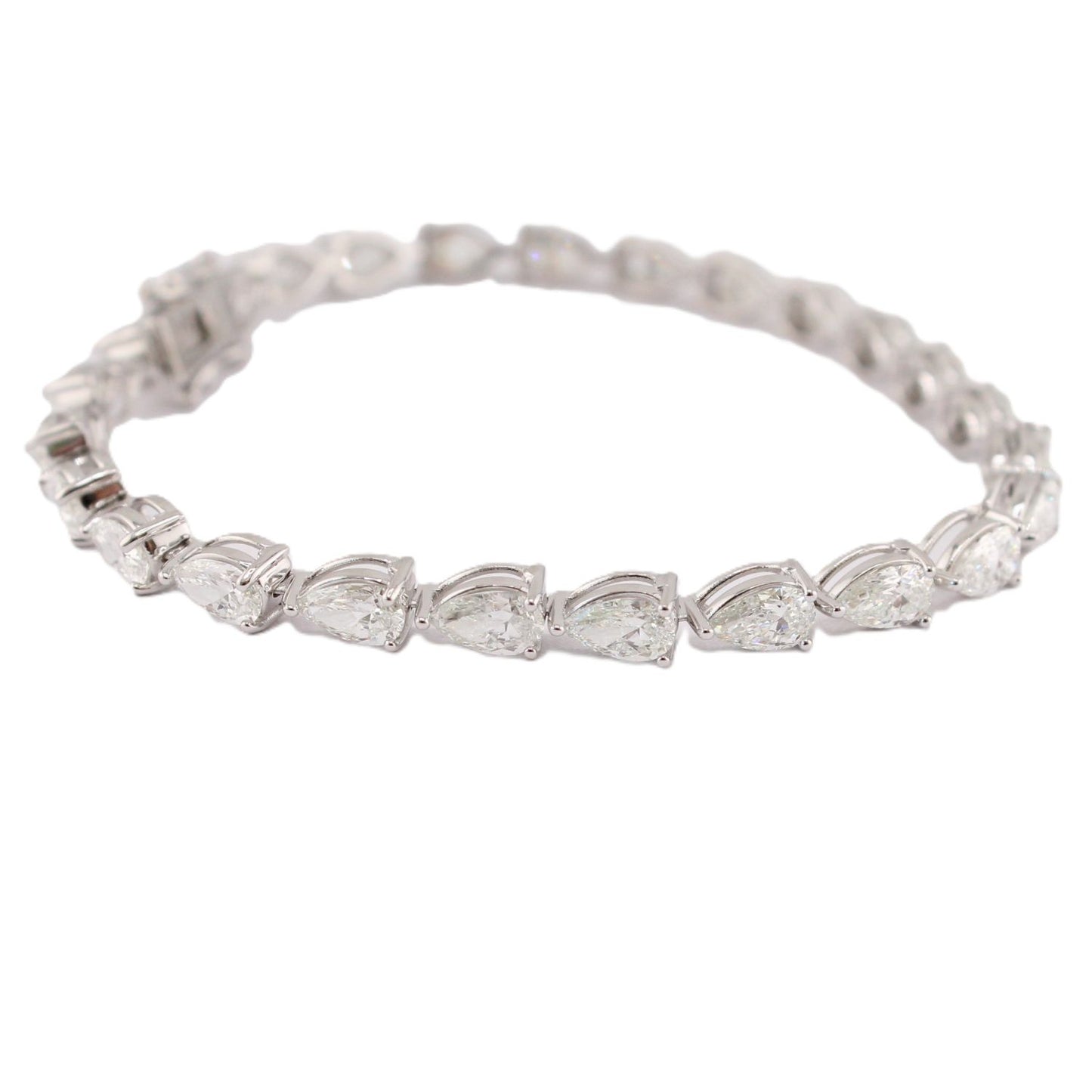 GIA Certified Pear Cut Diamond Line Bracelet
