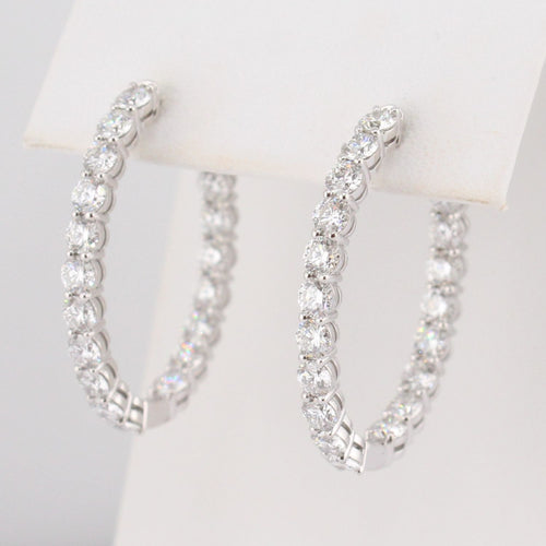 Diamond Oval Hoops
