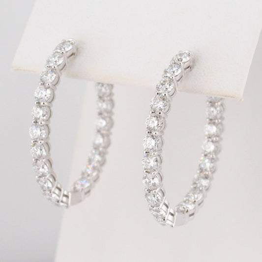 Diamond Oval Hoops
