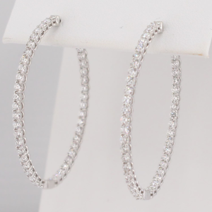 Diamond Oval Hoops