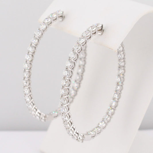 Diamond Oval Hoops