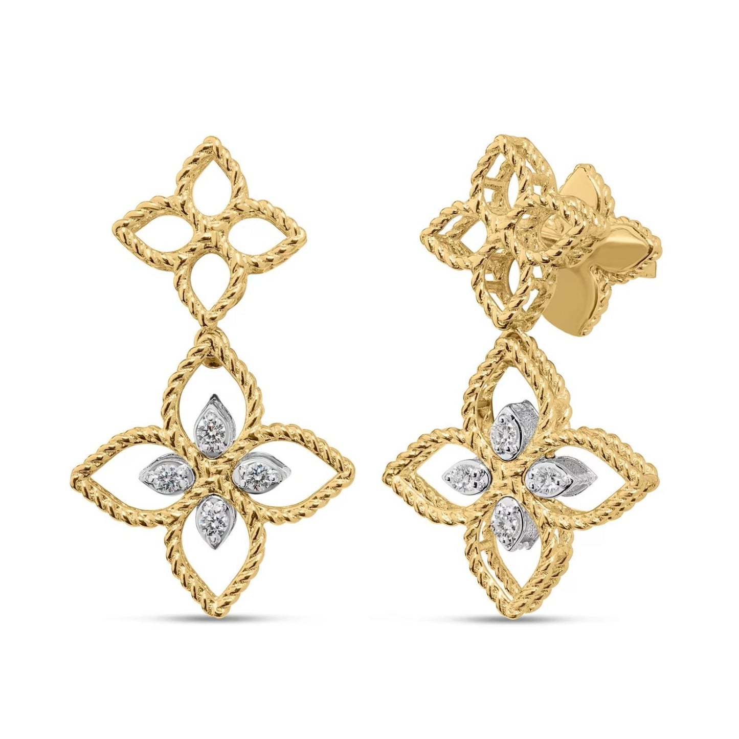 Princess Flower Principessa Diamond Drop Earrings