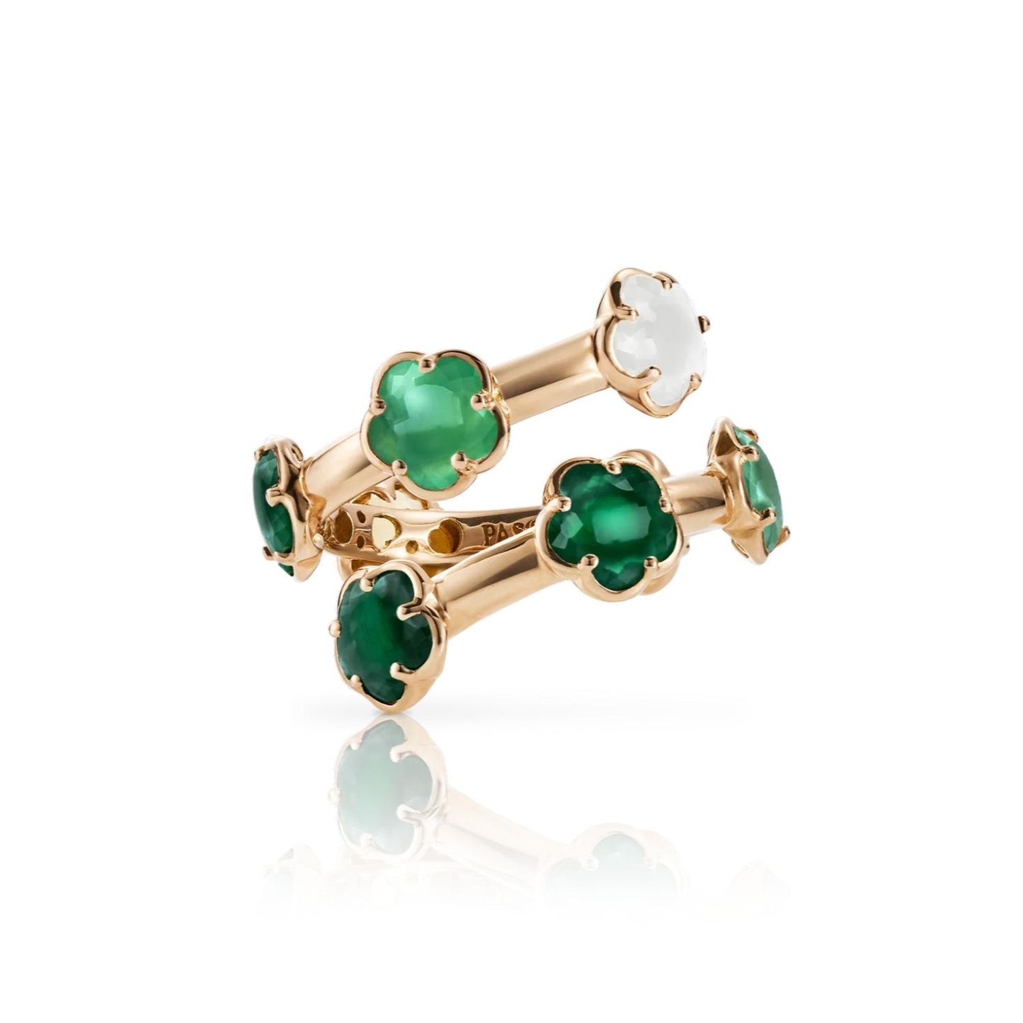Figlia Dei Fiori Collection Green Gem Bypass Ring