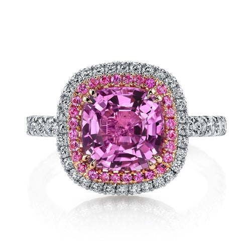 Pink Sapphire and Diamond Ring